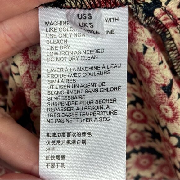 NWT Free People Lace Up Mini Dress Black Red Floral Size Small‎ Revolve Bohemian - Picture 11 of 13